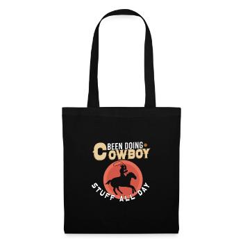 Cowboy Barn Bull Rider Rodeo Country Western - Stoffbeutel - Schwarz - Vorne