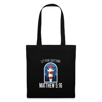Christianisme Jésus Phare – Laissez votre lumière - Sac en tissu - noir - Devant