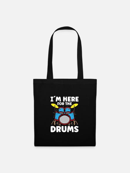 Schlagzeuger Drums Music Drum Set Drumming - Stoffbeutel - Schwarz