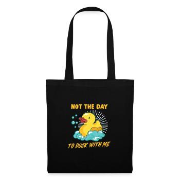 Canard en caoutchouc Canards Chasse aux oiseaux Amateur de canard Idée cadeau - Sac en tissu - noir - Devant