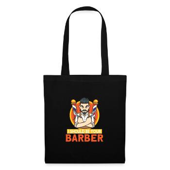 Barbe Barbier Coiffeur Coiffeur Salon de coiffure - Sac en tissu - noir - Devant