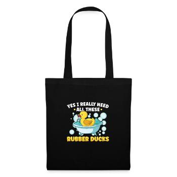 Rubber Duck Ducks Bird Hunt Duck lover Gift Idea - Stoffbeutel - Schwarz - Vorne