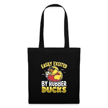 Canard en caoutchouc Canards Chasse aux oiseaux Amoureux du canard Idée cadeau - Sac en tissu - noir - Devant
