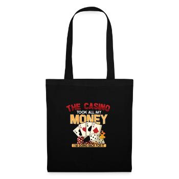 Poker Casino Joueur de Poker Jeu Roulette Cadeau - Sac en tissu - noir - Devant