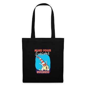 Gnomes de jardin Gnome Amant Drôle de Gnome Jardinage - Sac en tissu - noir - Devant