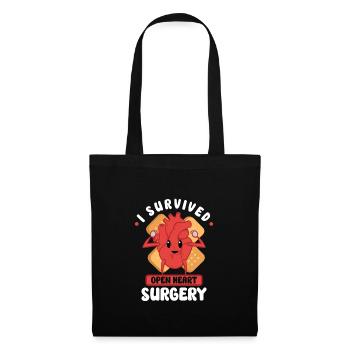Crise cardiaque Chirurgie à cœur ouvert Chirurgie cardiaque Cadeau - Sac en tissu - noir - Devant
