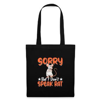 Rat Lover Rat Pet Rodent Mouse Rat Lady - Stoffbeutel - Schwarz - Vorne