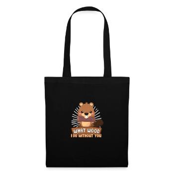 Biber Fan Biber Liebhaber Lustiges Biber Geschenk - Stoffbeutel - Schwarz - Vorne