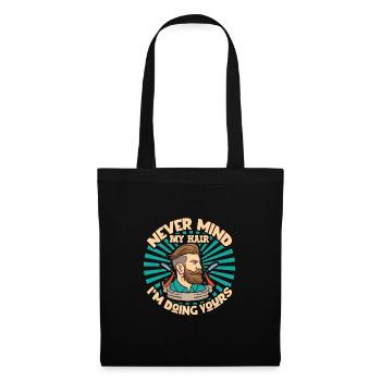 Barbe Barbier Coiffeur Coiffeur Salon de coiffure - Sac en tissu - noir - Devant