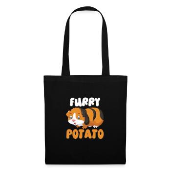 Idée cadeau de pomme de terre poilue amoureux du cochon d’Inde - Sac en tissu - noir - Devant
