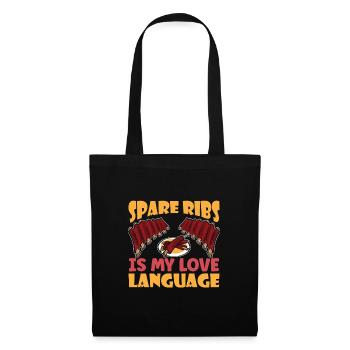 BBQ Spare Ribs Grill Smoker Meat Pork Rib - Tote Bag - black - Front