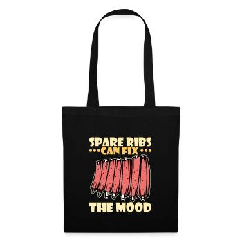 BBQ Spare Ribs Grill Smoker Meat Pork Rib - Tote Bag - black - Front