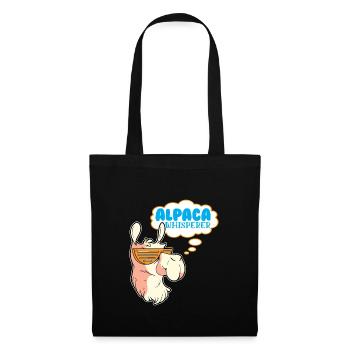 Alpagas Fluffy Lama animal - Alpaga chuchoteur - Sac en tissu - noir - Devant