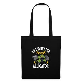 Alligator Crocodile Animal Reptile Zoo Lézard Love - Sac en tissu - noir - Devant