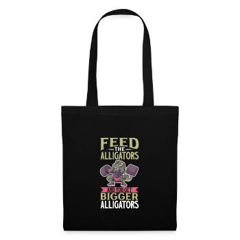 Alligator Crocodile Animal Reptile Zoo Lézard Love - Sac en tissu - noir - Devant
