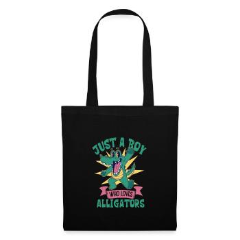 Alligator Crocodile Animal Reptile Zoo Lézard Love - Sac en tissu - noir - Devant