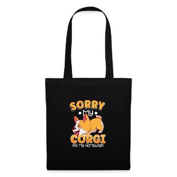 Chien/chiot : juste une fille qui aime les chiots - Sac en tissu - noir - Devant