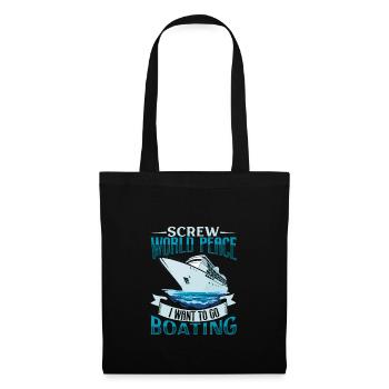 Bateau papa Capitaine Pontoon Sailor Croisière - Sac en tissu - noir - Devant