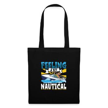 Boating Dad Boat Captain Pontoon Sailor Cruising - Stoffbeutel - Schwarz - Vorne