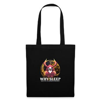 Owl Quote Owl Owl Lover Insomnia meme Late night - Stoffbeutel - Schwarz - Vorne
