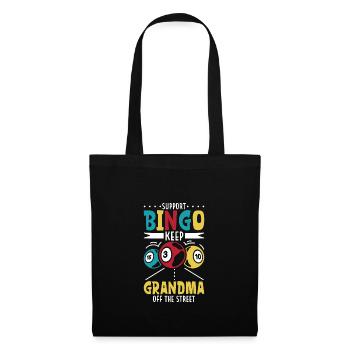Bingo Card Game Grandma Bingo Player Bingo Cards - Tote Bag - black - Front
