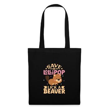 Biber Fan Biber Liebhaber Lustiges Biber Geschenk - Stoffbeutel - Schwarz - Vorne