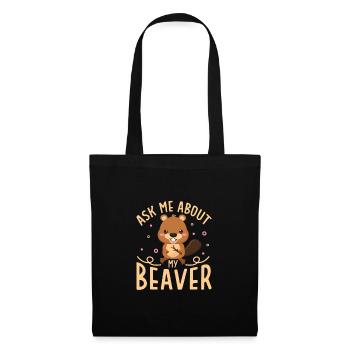 Biber Fan Biber Liebhaber Lustiges Biber Geschenk - Stoffbeutel - Schwarz - Vorne