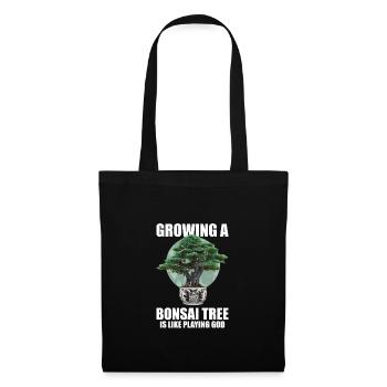 Bonsai Japan Silhouette Gardener Gardening Lover - Tote Bag - black - Front