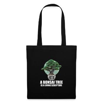 Bonsai Japan Silhouette Gardener Gardening Lover - Tote Bag - black - Front