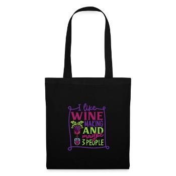 Vinification Vigneron Amateur de vin Amateur de vin - Sac en tissu - noir - Devant