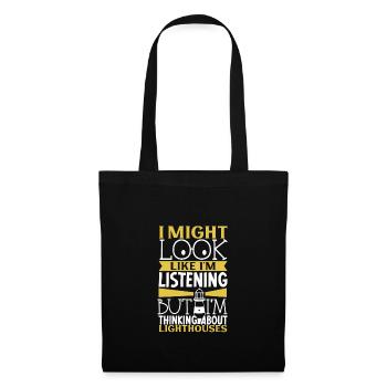 Lighthouse Seaside Nautical I Love Lighthouse - Tote Bag - black - Front