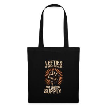 Left Handed Lefty Left-Hander Leftie Buddy - Stoffbeutel - Schwarz - Vorne