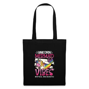 Licorne Sirène Sirène Mermicorns - Sac en tissu - noir - Devant