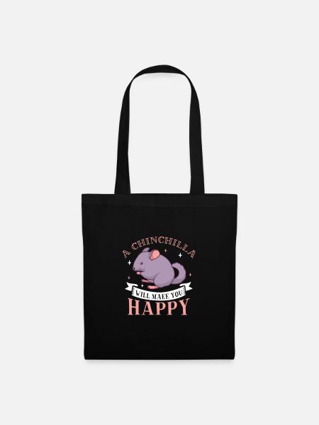Chinchilla Liebhaber Geschenk Geschenkidee - Stoffbeutel - Schwarz