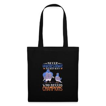 Pigeon Pigeon Racing Colombophile Pigeonnier Gardien de pigeons - Sac en tissu - noir - Devant