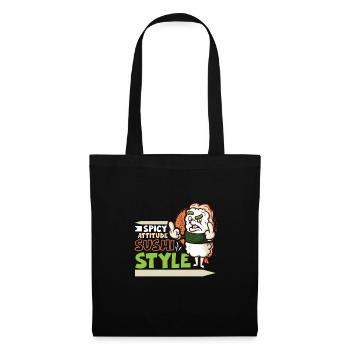 Drôle de sushis malheureux Nourriture japonaise Miso-Malheureux - Sac en tissu - noir - Devant