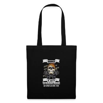 Skeleton Mechanic Horreur Garage Funny Bones Spooky - Sac en tissu - noir - Devant