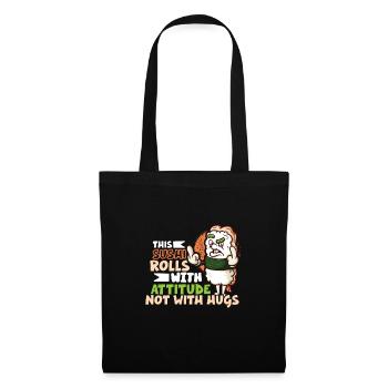 Drôle de sushis malheureux Nourriture japonaise Miso-Malheureux - Sac en tissu - noir - Devant