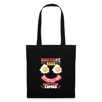 Drôle de poitrine rapide menu bacon commencer la matinée - Sac en tissu - noir - Devant