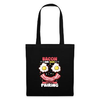 Drôle de poitrine rapide menu bacon commencer la matinée - Sac en tissu - noir - Devant