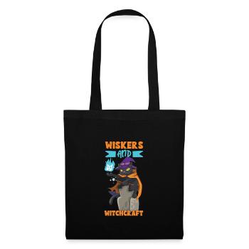 Katze Hexe Okkult Gothic Dunkel Satanisch - Stoffbeutel - Schwarz - Vorne