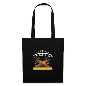 Cigar Cigars Smoke Smoking Bourbon Whiskey Gift - Stoffbeutel - Schwarz - Vorne