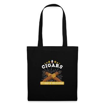 Cigar Cigars Smoke Smoking Bourbon Whiskey Gift - Stoffbeutel - Schwarz - Vorne