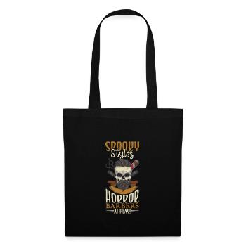Horreur Spooky Coiffeur Coiffeur Cheveux - Sac en tissu - noir - Devant