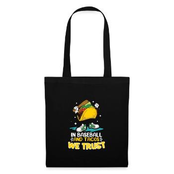 Taco Mexican Food Baseball Card Baseball Player - Tote Bag - black - Front