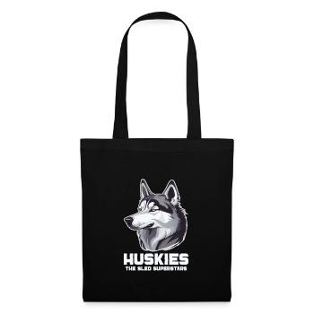 Chien de traîneau Huskie Alaska Sports d’hiver - Sac en tissu - noir - Devant