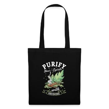 Smudge sage plume sorcellerie spirituelle méditer - Sac en tissu - noir - Devant
