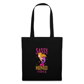Sirène Reine, Mer, Royal, Océan, Monarque - Sac en tissu - noir - Devant