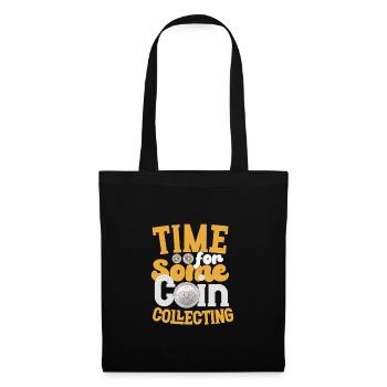 Collection de pièces de monnaie amusante pour les collectionneurs de pièces de monnaie et - Sac en tissu - noir - Devant