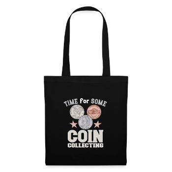 Collection de pièces de monnaie amusante pour les collectionneurs de pièces de monnaie et - Sac en tissu - noir - Devant